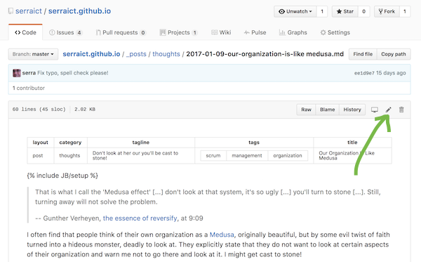 Github's online editor